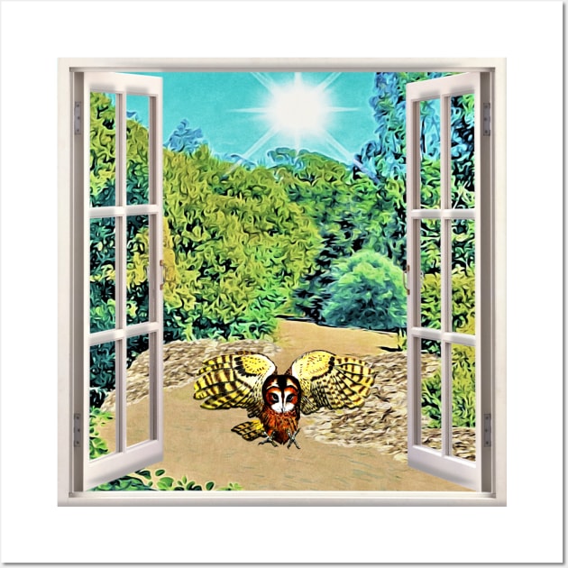 Garden View and Swooping Owl Wall Art by KC Morcom aka KCM Gems n Bling aka KCM Inspirations